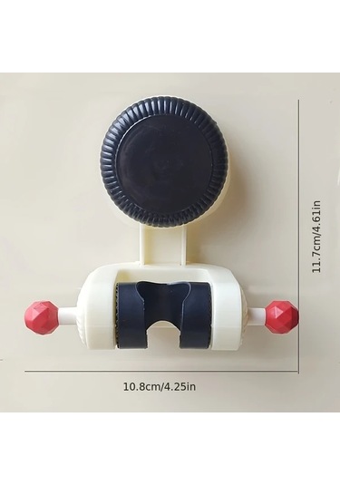 Hightower Siyah Vantuzlu Duş Başlığı Askısı Deliksiz Montaj Yağmur Ve El Duşu İçin Dayanıklı Siyah