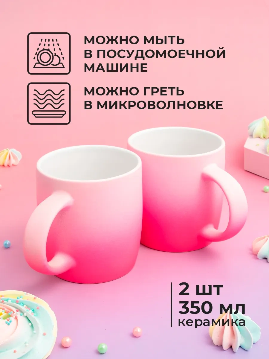 Unifico Gradient Seramik Bardak Seti 350ml, Pembe, 2 Adet 430261061 Pembe