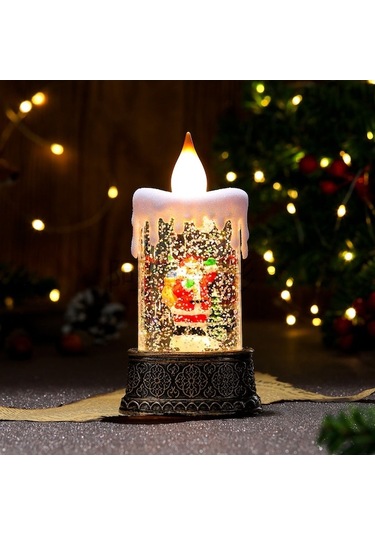 Novahub Yeni Yaşlı Yaratıcı Süsleme Parlayan Noel Mum Mum Masaüstü Lambası Lambası Gece Çanta Bronz Adam 20 İh 20