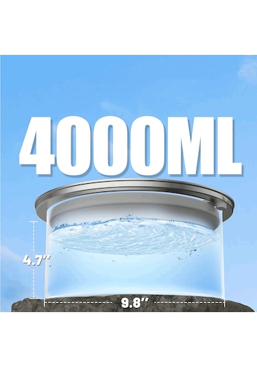 Ecronicword Paslanmaz Çelik Evcil Hayvan Su Kabı Kediler Köpekler 4l W11