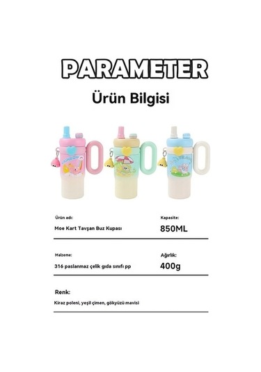 Didadodo Termal Tavşan Bardak, Sevimli Mavi, Büyük Nk Mavi - Hediye İçin Harika Mavi Mavi