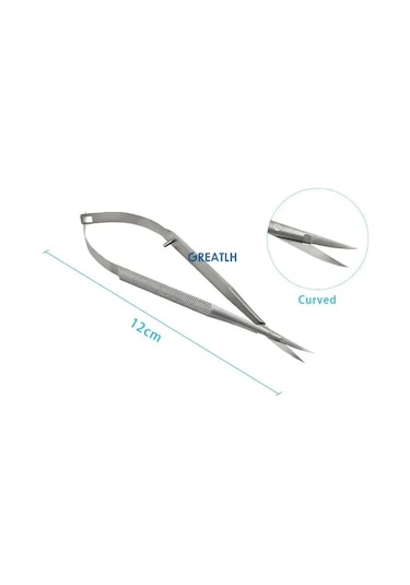 Kavisli/düz Kafa Mikro Castroviejo Kornea Makas El Aleti Paslanmaz Çelik Enstrüman Oftalmik Kırmızı