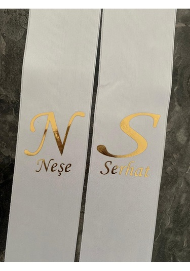 Gelin Damat Isimli Tören Takı Kurdelesi 2 Adet B-48