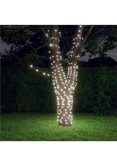 Fastbuy Turcoshop11 2 Adet 50 Led 16ft Pil İle Çalışan 8 Modlu Ipx6 Su Geçirmez Bahçe Aydınlatma Beyaz Beyaz
