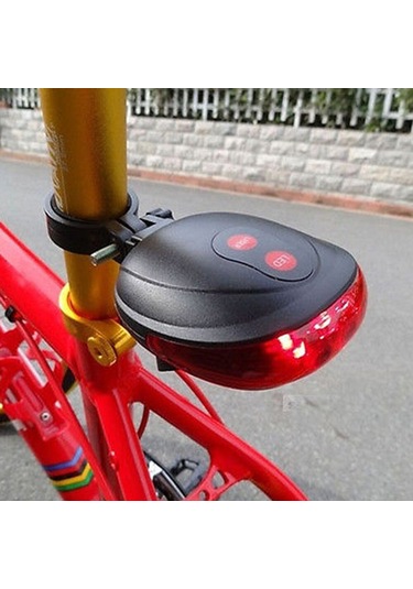 Xbyc 9685 Bisiklet Arka Lazerli Stop Lamba Led Lazer Işıklı Gri - Siyah