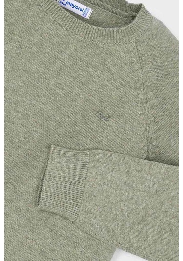 Erkek Çocuk Reglan Kollu Basic Triko Kazak - Yeşil Gri