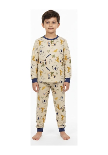 Baglan Erkek Çocuk Baskılı Pijama Takım Bgl-st05258 Taş