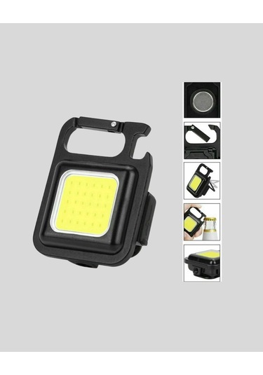 Bfs Usb Şarjlı 800 Lümen Led Fener Mini Boy, 3 Işık Modlu, Anahtarlık Tipi El Feneri Çok Renkli