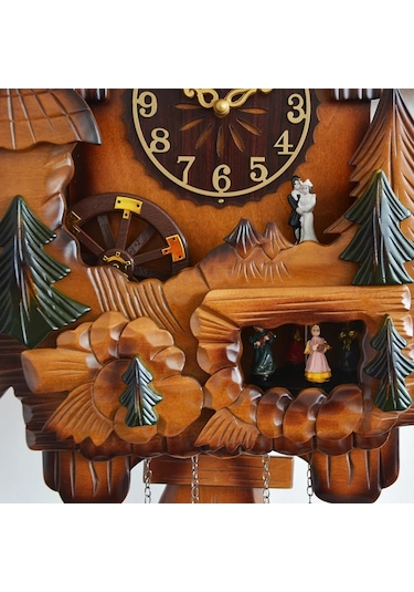 Eastar Ahşap Guguklu Balerin Duvar Saati Hediye Küp Masa Saati Kahverengi