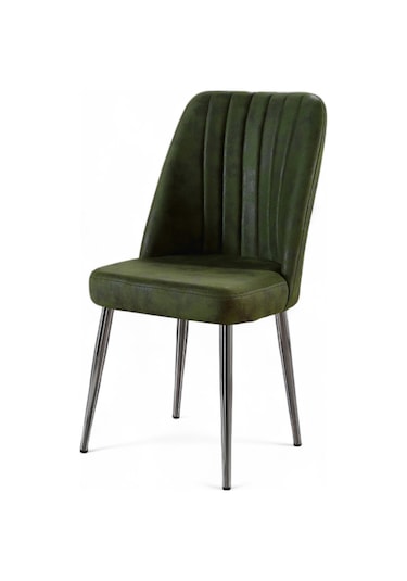 Vento Sandalye - Milas Yeşil - Metal Krom Ayak