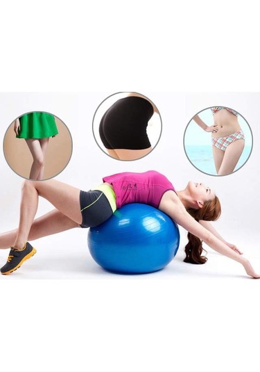 Büyük Boy Pilates Topu 65 CM Pilates Topu + Pompa Fuşya