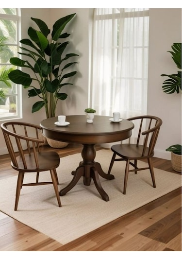 Montclair Baba Ayak Sabit Masa 110x110 Ceviz