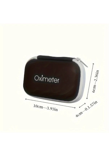 Zhanglei001 Siyah Gri Oksijen Metre Taşıma Çantası Taşınabilir Oksimetre Kutusu