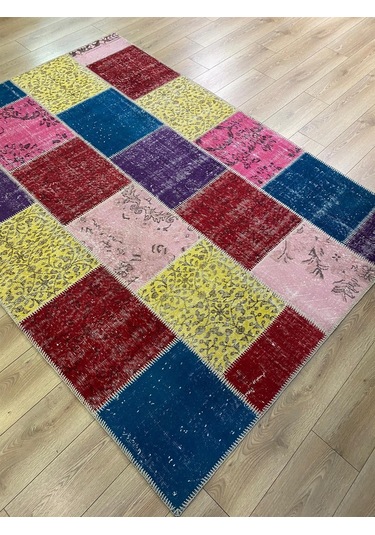 Çam Halı Pw726 Multi El Dokuma Patchwork Yün Halı - 170x240