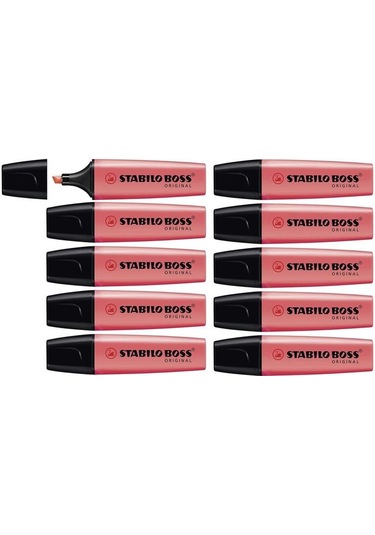 Stabilo Fosforlu Kalem Boss Kırmızı 10'lu Paket Diğer