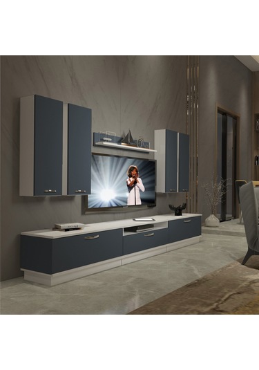 Decoraktiv Trendstyle 8d Mdf Tv Ünitesi Tv Sehpası Beyaz - Antrasit