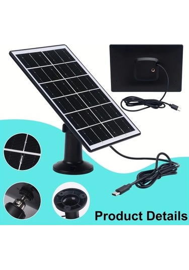 Besthome1 Dream011 5v Usb-c Güneş Paneli Şarj Cihazı, 360 Montaj Braketi, Güvenlik Kameraları İçin Beyaz