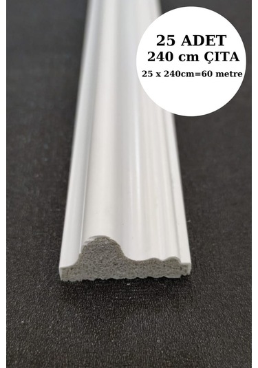 Diecor Dekoratif Boyanabilir 25 Adet 4 Cm Eğimli Polistren Duvar Çıtası Model:xa318