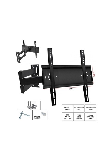 Polaxtor 5011h Lcd Askı Aparatı Hareketli 3 Kollu 42-50 İnç 106-127cm