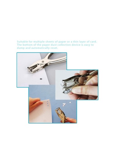 Ccgloball Adet Tek Delik Zımba El Tek Yuvarlak Kağıt Pense Zımba Zımba Tek Delik Krom Metal Delici Kağıt Kartı Için