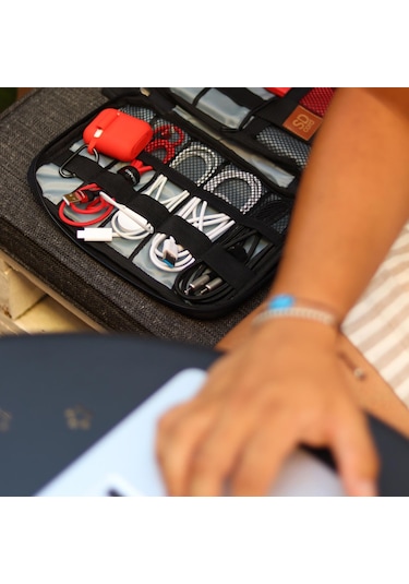 Npo Array Kablo Makyaj ve Aksesuar Organizer Çantası Yeşil