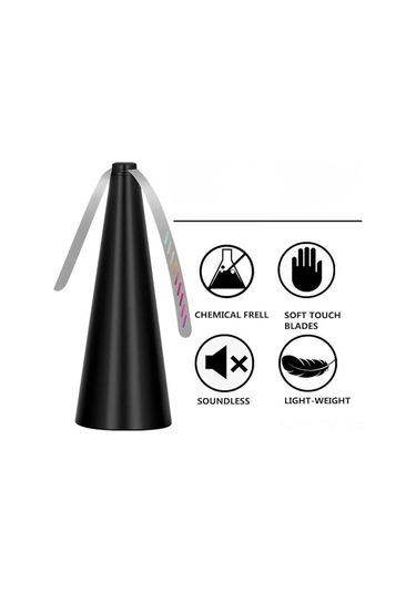 Teltree Masaüstü Sinek Ve Haşere Kovucu, Pil İle Çalışan Fanlı Savaş Aleti, 3 Adet Siyah Paket