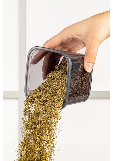 Meleni Home 12'li Set Sızdırmaz Kapaklı Kare Erzak Saklama Kabı Antrasit 12 X 0.50 Lt Etiketli