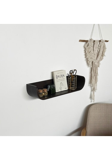 Dekoratif Ahşap Tasarım Duvar Rafı Ceviz