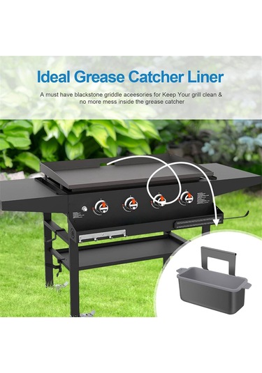 Xurunkeji Gri Silikon Yağ Kabı Astarı, Yeniden Kullanılabilir Yağ Tutucusu Bardak Astarı Barbekü Yağ Tepsisi, Damlama Tepsisi Gri