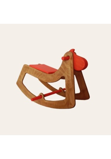 Orange Sallanan Oyuncak At, Sallanan Ahşap El Yapımı At