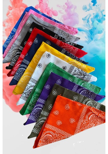 Shopiolog Etnik Desen Bandana Seti 12 Li Unisex