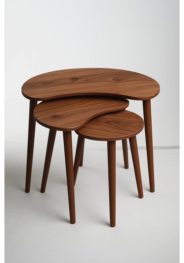 Berlin 3'lü Zigon Sehpa &100 Mdf Ceviz/urartu