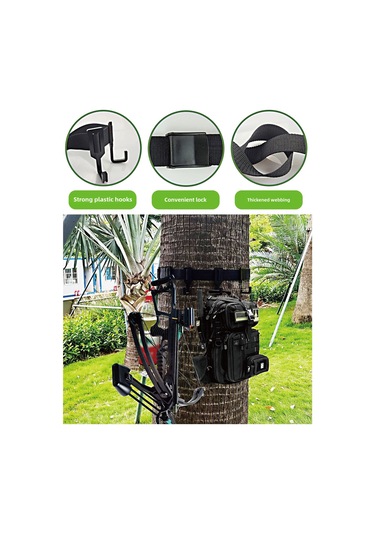 Youtek Kamp Ve Doğa Etkinlikleri İçin Siyah Dikişli Askı - 10 Tane Halka İle Dayanıklı Ağaç Takımı Siyah