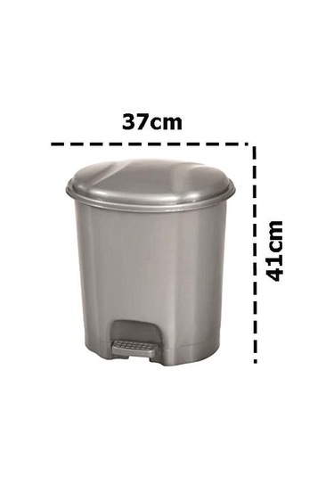 Motek Elit Pedallı Plastik Çöp Kovası İç Kovalı 22 Lt Gümüş Gri