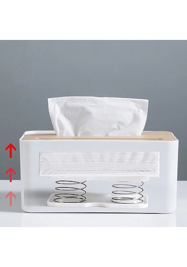 Beyaz-yaratıcı Yay Tutucu Doku Kutusu Otomatik Kaldırma Yaylı Doku Kutusu Doku Yay Braketi Araba Doku Kutusu Yay Tutucu