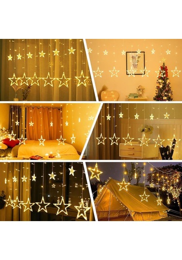 138 Led Sarı Yılbaşı Yıldızlı Işık Usb'li 3 Metre