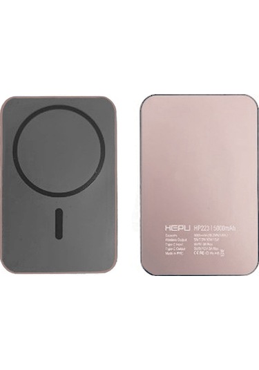 Hepu Hp-223 5000 Mah Pd20w Magsafe 15w Kablosuz Powerbank Pembe