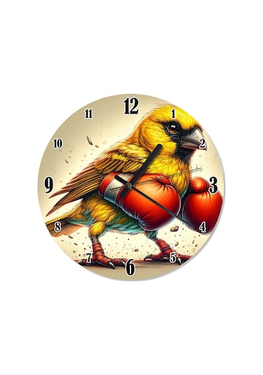 Boksör Serçe Şekilli Duvar Saati