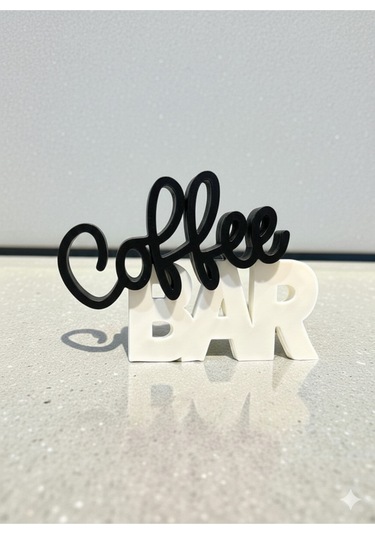 Siyah Coffee Bar Dekoratif Biblo - Kahve Köşenize Sıcaklık Katan Samimi Aksesuar