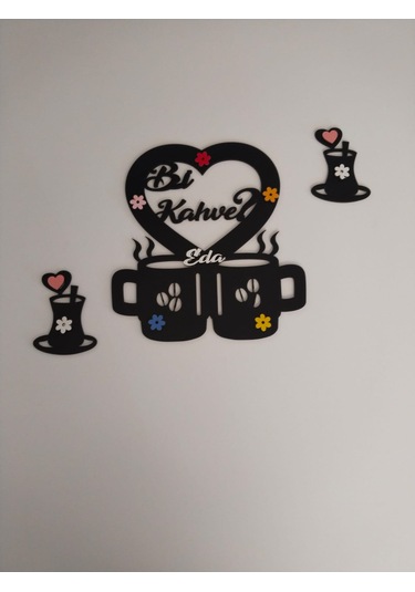 Mutfak Duvar Süsü Bi Kahve İsteğe Bağlı Kişiye Özel İsim Yazılı 2