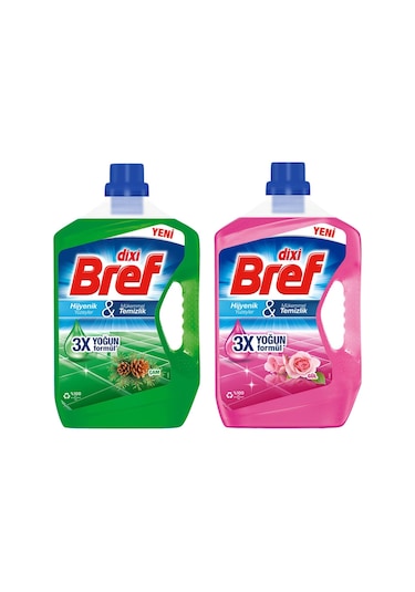 Bref Yüzey Temizleyici 3 Lt Çam Ve Gül 2 Li Paket 2'li Set