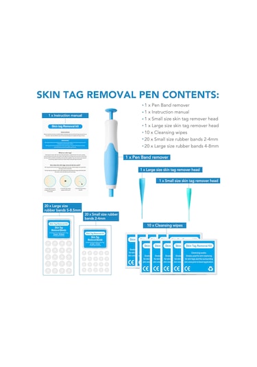 Vkemall Hızlı Ve Etkili Siğil Ve Et Beni Temizleme Seti - 2 Başlık + 40 Lastik Bant 112 Karakter
