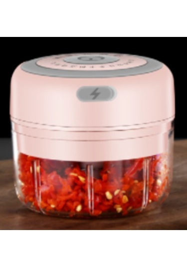 Elektrikli Gıda Kırıcı Mini Sarımsak Basın Sarımsak Sebze Kıyıcı Mutfak Ezilmiş Sarımsak Zencefil Ezilmiş Biber Pembe, 250ml Antrasit