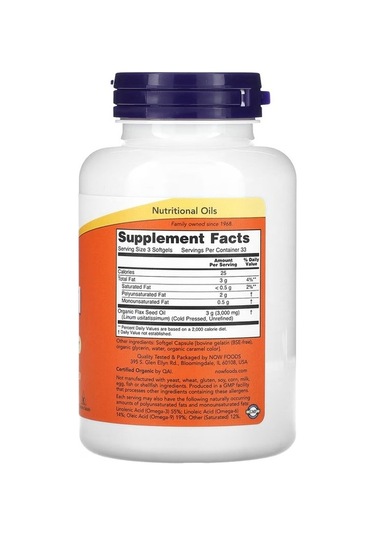 Flax Oil, 1,000 Mg, 100 Softgels