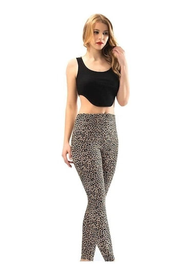 Kota Kadın Taytleopar Xl Kahverengi