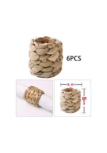 Homyl 6x El Yapımı Peçete Halkaları Peçetelik 5.4x5cm Haki