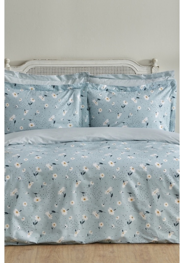 Karaca Home Daisy %100 Pamuk Çift Kişilik Nevresim Takımı Mint M 200.22.08.0034 Mint