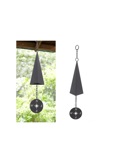 Mufunye Demir Üçgen Zil, Konpasslı Rüzgar Yakalayıcı, Ev Bahçe Veranda Dekorasyonu, Rahatlatıcı Melodi, İç Ve Dış Kullanım