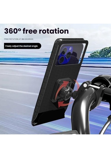 Bisiklet Tutucu Su Geçirmez Kese Çanta Bisiklet Motosiklet Gidon Ayna Telefon Standı Montajı, Boyut: Xl Çok Renkli