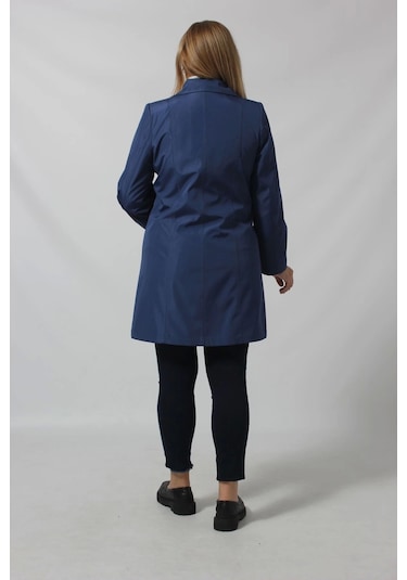 1670 Düğmeli Cep Detaylı Bondit Ceket Lacivert